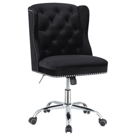 Julius Upholstered Tufted Office Chair Black and Chrome