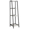 Pinckard 4-shelf Ladder Bookcase Grey Stone and Black image