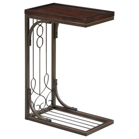 Alyssa Accent Table Brown and Burnished Copper