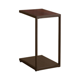 Jose Rectangular Accent Table with Bottom Shelf Brown