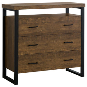 Rustic Amber Three Drawer Accent Cabinet