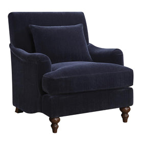 Frodo Upholstered Accent Chair with Turned Legs Midnight Blue