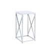 Edmund Accent Table with X-cross Glossy White and Chrome image