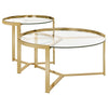 Delia 2-piece Round Nesting Table Clear and Gold image