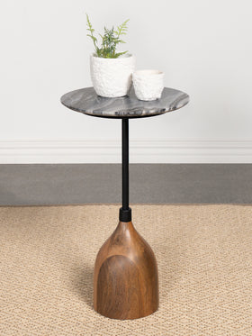Ophelia Round Marble Top Side Table Black
