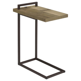 Maxwell Rectangular Top Accent Table with USB Port Weathered Pine