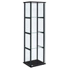 Cyclamen 4-shelf Glass Curio Cabinet Black and Clear image