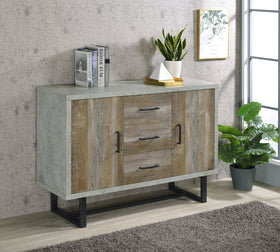 Abelardo 3-drawer Accent Cabinet Weathered Oak and Cement