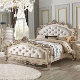 Acme Furniture Gorsedd Queen Panel Bed in Antique White