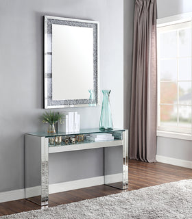 Acme Furniture Nysa Sofa Table in Mirrored & Faux Crystals 81473