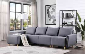Marcin Blue Fabric Sectional Sofa