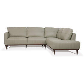 Tampa Airy Green Leather Sectional Sofa