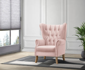 Adonis Blush Pink Velvet Accent Chair
