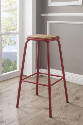 Scarus Natural & Red Bar Stool
