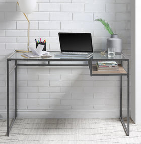 Yasin Gray & Glass Desk