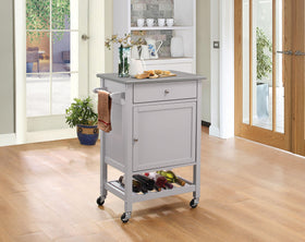Hoogzen Stainless Steel & Gray Kitchen Cart