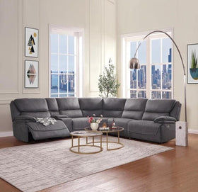 Acme Neelix Power Motion Sectional Sofa in Seal Gray 55120