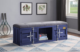 Cargo Gray Fabric & Blue Bench (Storage)