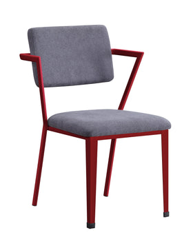 Cargo Gray Fabric & Red Chair