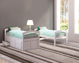 Micah White Bunk Bed & Trundle (Twin/Twin)