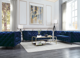 Atronia Blue Fabric Sofa