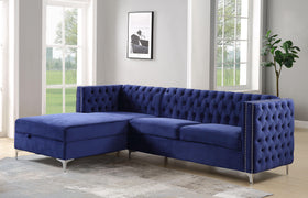 Sullivan Navy Blue Velvet Sectional Sofa