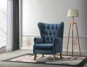 Adonis Azure Blue Velvet Accent Chair