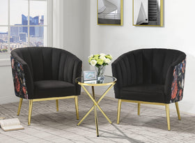 Colla Gray Velvet & Gold Accent Chair