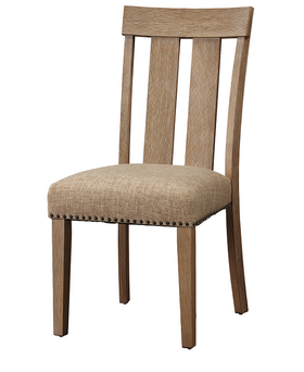 Nathaniel Fabric & Maple Side Chair , Slatted Back