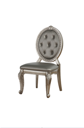 Northville PU & Antique Silver Side Chair