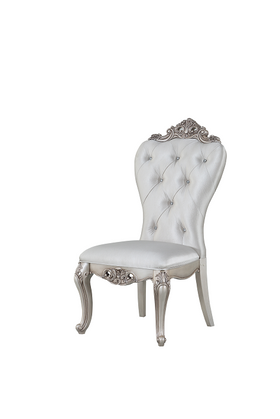 Gorsedd Cream Fabric & Antique White Side Chair
