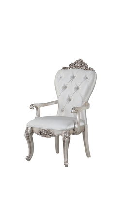 Gorsedd Cream Fabric & Antique White Arm Chair