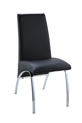 Pervis Black PU & Chrome Side Chair