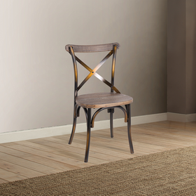 Zaire Antique Copper & Antique Oak Side Chair (1Pc)