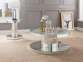 Ornat Mirrored & Faux Stones Coffee Table