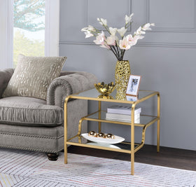 Astrid Gold & Mirror End Table