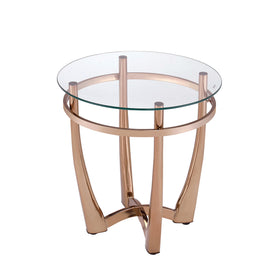 Orlando II Champagne & Clear Glass End Table