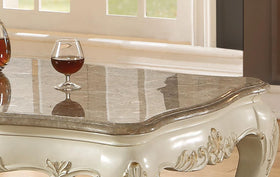 Chantelle Marble & Pearl White Coffee Table