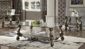 Versailles Antique Platinum & Clear Glass Coffee Table