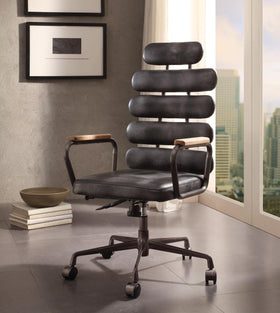 Calan Vintage Black Top Grain Leather Office Chair