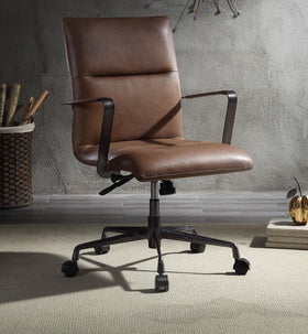 Indra Vintage Chocolate Top Grain Leather Office Chair