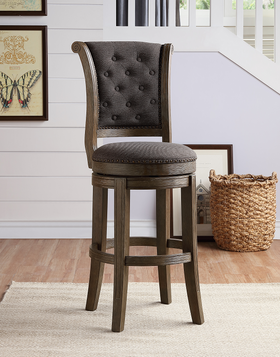Glison Charcoal Fabric & Walnut Counter Height Chair (1Pc)