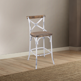 Zaire Antique White & Antique Oak Bar Chair (1Pc)