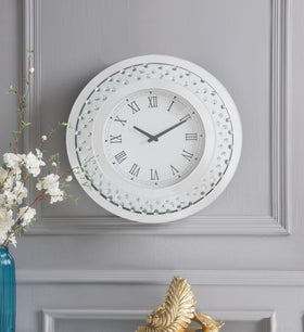 Nysa Mirrored & Faux Crystals Wall Clock