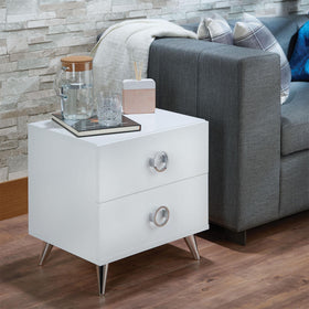 Elms White Accent Table