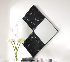 Angwin Mirrored & Faux Marble Accent Mirror (Wall)