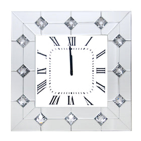 Hessa Mirrored & Faux Rhinestones Wall Clock