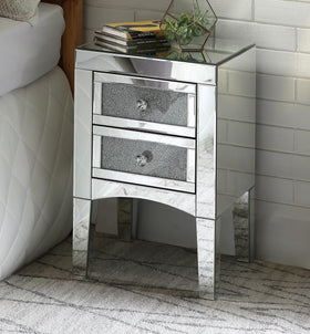 Nowles Mirrored & Faux Stones Accent Table