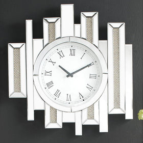 Lavina Mirrored & Faux Diamonds Wall Clock