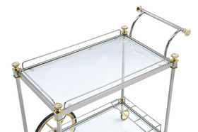 Cyrus Silver/Gold & Clear Glass Serving Cart